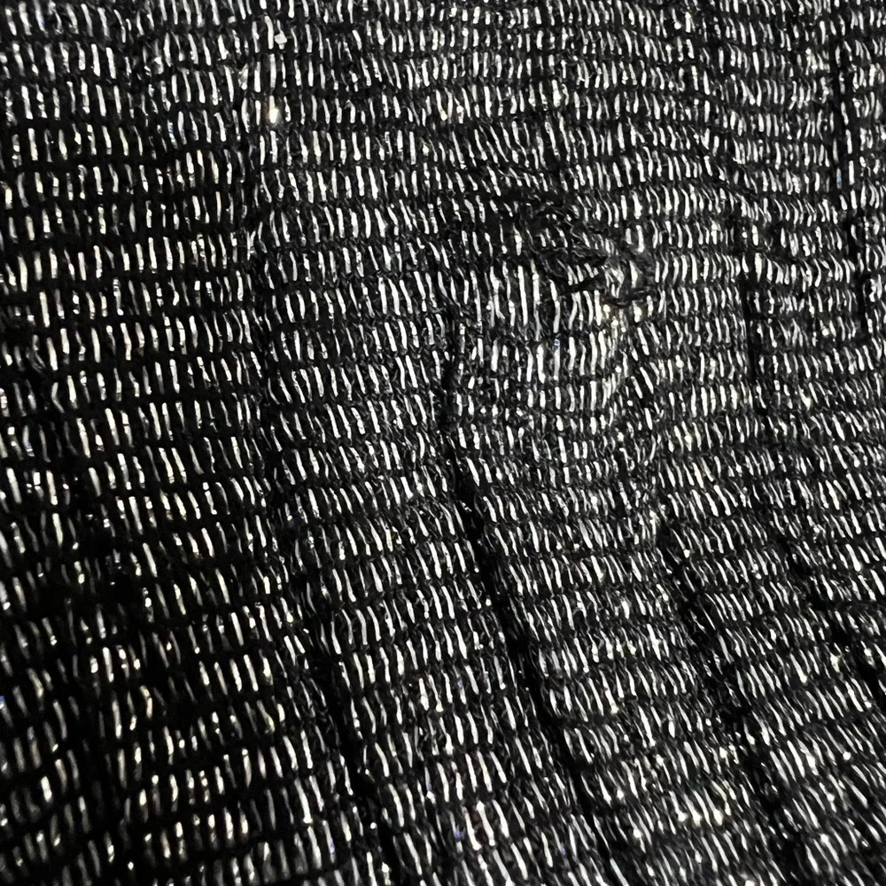 Scarf in woven black and sparkly silver threads 36” x 16”
